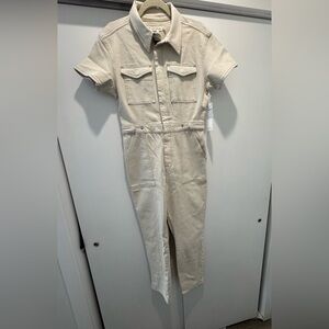 Good American Beige Short Sleeve Jumpsuit